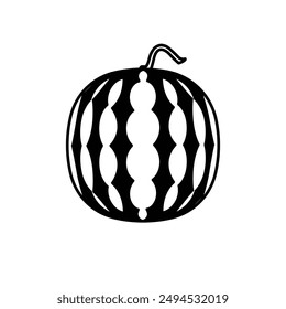 Icono de línea de fruta de sandía aislado sobre fondo blanco. Ilustración vectorial.