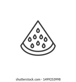 Watermelon fruit line icon. linear style sign for mobile concept and web design. Watermelon slice outline vector icon. Symbol, logo illustration. Vector graphics