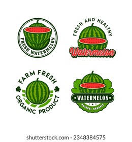 Watermelon fruit logo design collection for label product, shop logo, stamp, banner, and more