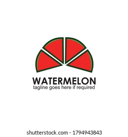 Watermelon fruit logo design vector template