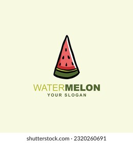 watermelon fruit logo design vector