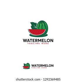 Watermelon Fruit logo designs vector