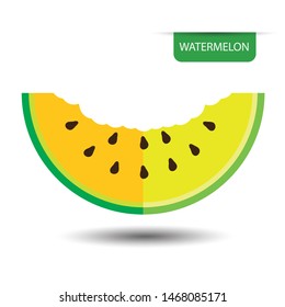 Watermelon, fruit on white background. Flat design style. vector illustration.