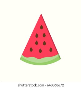 Watermelon fruit on White Background. Flat Design.
