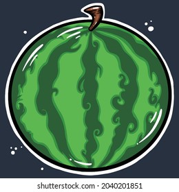 watermelon fruit outline vector illustration