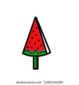 watermelon fruit palestine flag symbol illustration, colorful vector