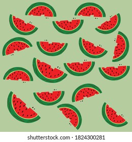 Watermelon fruit patern vector illustration