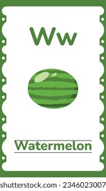 Watermelon Fruit Reading Exercise Practice Worksheet for Kids