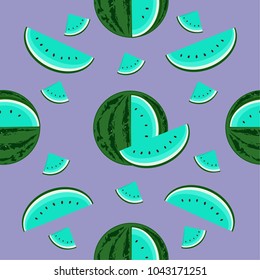 Watermelon fruit seamless pattern. colorful vector Illustration background.