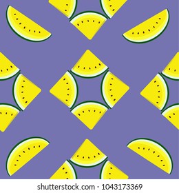 Watermelon fruit seamless pattern. colorful vector Illustration background.