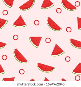watermelon fruit seamless pattern illustration