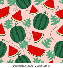 Ilustración de patrón transparente de fruta de sandía