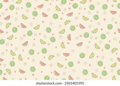 watermelon fruit seamless pattern in vector