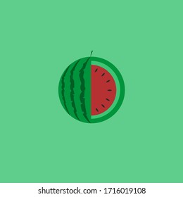 Watermelon fruit with slice. Vector illustration