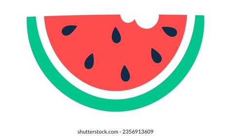 Watermelon Fruit Slice Vector Illustration