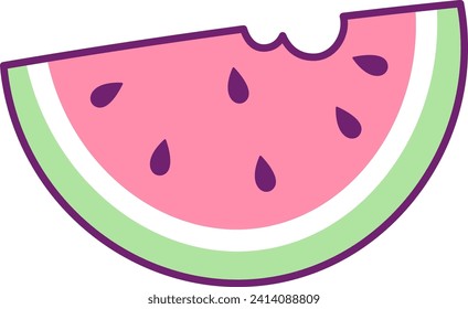 Watermelon Fruit Slice Vector Illustration