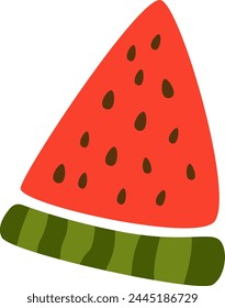 Watermelon Fruit Slice Vector Illustration