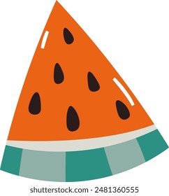 Watermelon Fruit Slice Vector Illustration