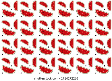 Patrón de rodajas de frutas de sandía para papeles pintados, ilustración vectorial