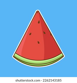 watermelon fruit sticker vector illustration