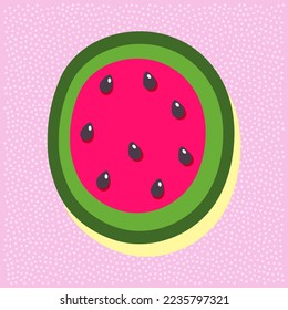 Watermelon fruit style alphabet text, namber 0