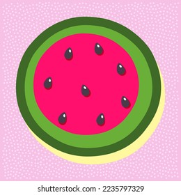 Watermelon fruit style alphabet text, letter O