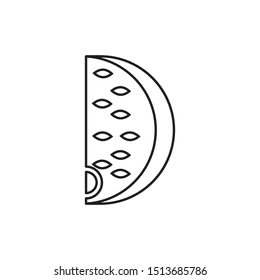Watermelon, fruit symbol vector icon