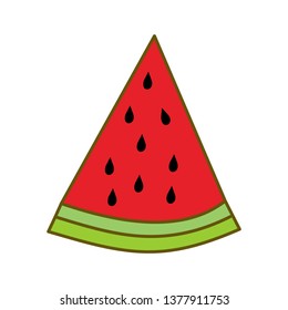 Watermelon Fruit Template Vector Flat