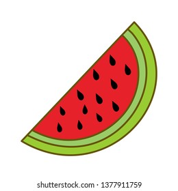 Watermelon Fruit Template Vector Flat