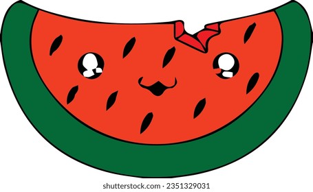 Watermelon is a fruit that contains a lot of water, tastes sweet and fresh. And this is the icon of the watermelon. let's consume a lot of healthy food, one of which is watermelon.