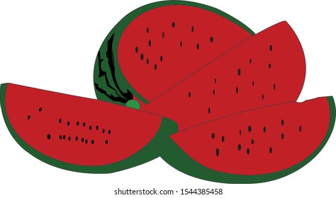 watermelon is a fruit that is easily found in indonesia. Inside the watermelon there are many small brown seeds.