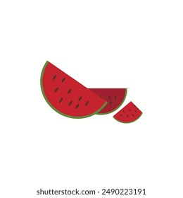 Vector de icono de línea delgada de fruta de sandía