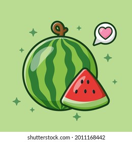 Watermelon fruit vector, vector eps. 10