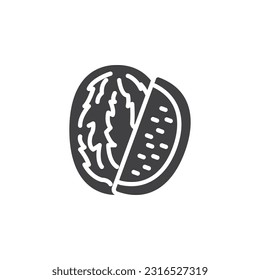 Watermelon fruit vector icon. filled flat sign for mobile concept and web design. Watermelon slice glyph icon. Symbol, logo illustration. Vector graphics