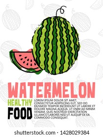 Watermelon Fruit. Vector Illustration Design. 