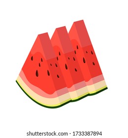 watermelon fruit vector illustration. good for food and drink, restaurant or summer design. flat color style