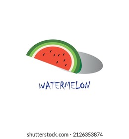 Watermelon fruit vector illustration logo