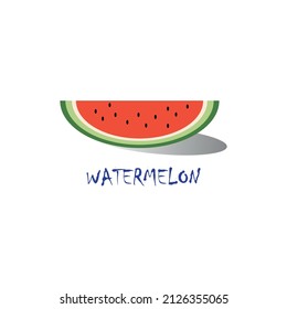Watermelon fruit vector illustration logo