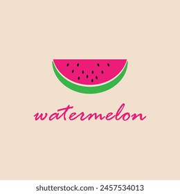 watermelon fruit vector logo design