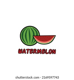 Watermelon fruit vector on white background 