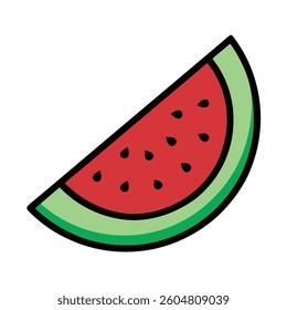 Watermelon fruit vector on white background.
