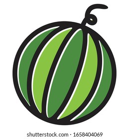 watermelon fruit vector with outline