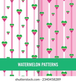 Wassermelonfrüchte in digitalen Mustern, Illustrationen