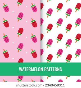 Frutos de sandía en ilustraciones de patrones digitales
