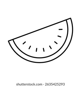 Watermelon Fruits Editable Stroke Icons. Healthy Eating, Vegan Food, Diet, Weight Loss, Vegetarian Food Themes Vector Illustration
