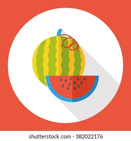watermelon fruits flat icon