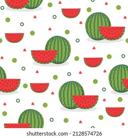 Watermelon fruits pattern background design