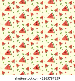 watermelon fruits seamless pattern background with EPS 10