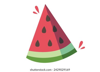 Watermelon Funny Flat Sticker Design