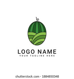 watermelon garden logo vector design